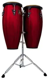 LP Latin Percussion Aspire 10" & 11" Dark Wood Congas +Stand