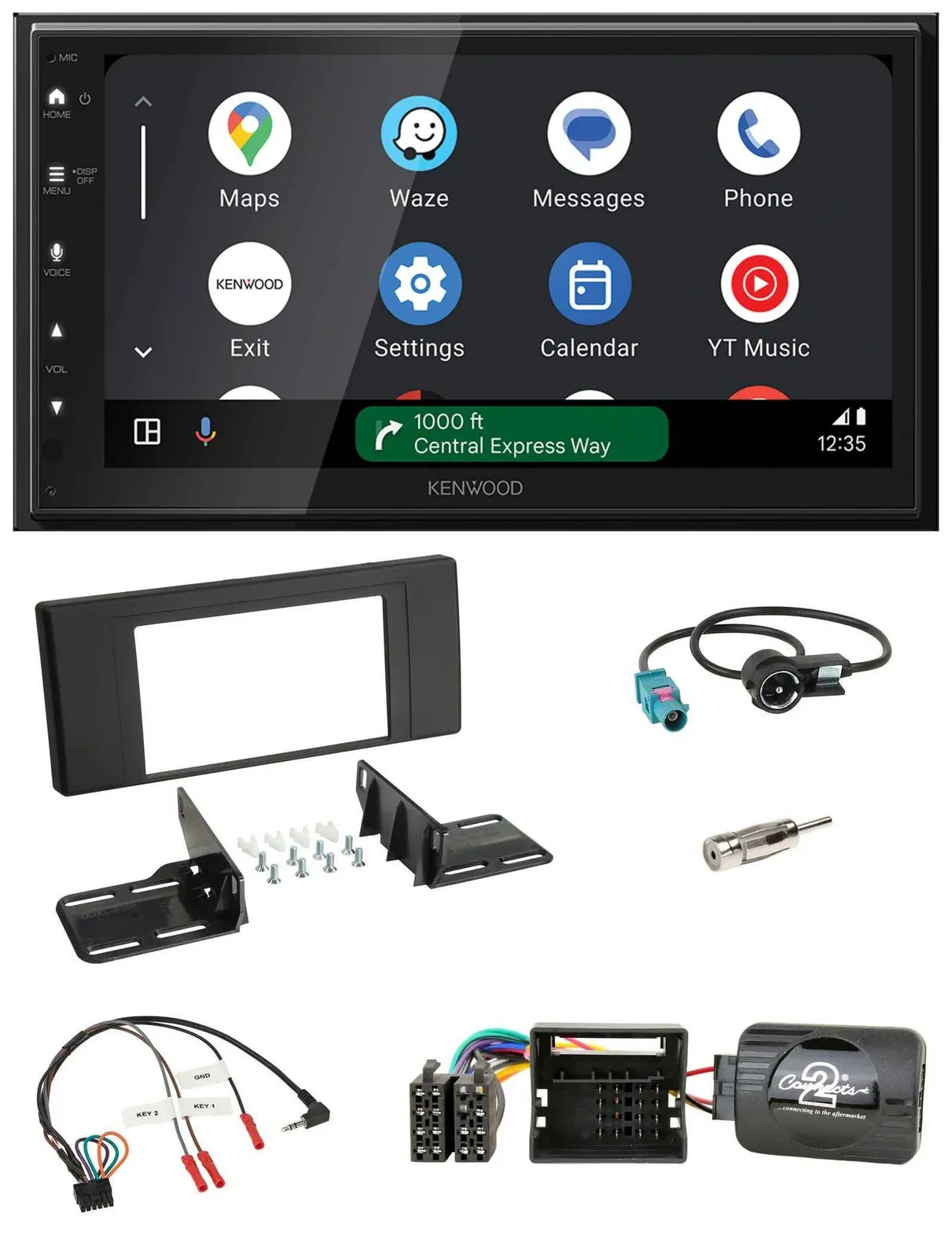 Kenwood DAB Bluetooth USB Lenkrad 2DIN Autoradio für BMW X5 E53 2000-2006