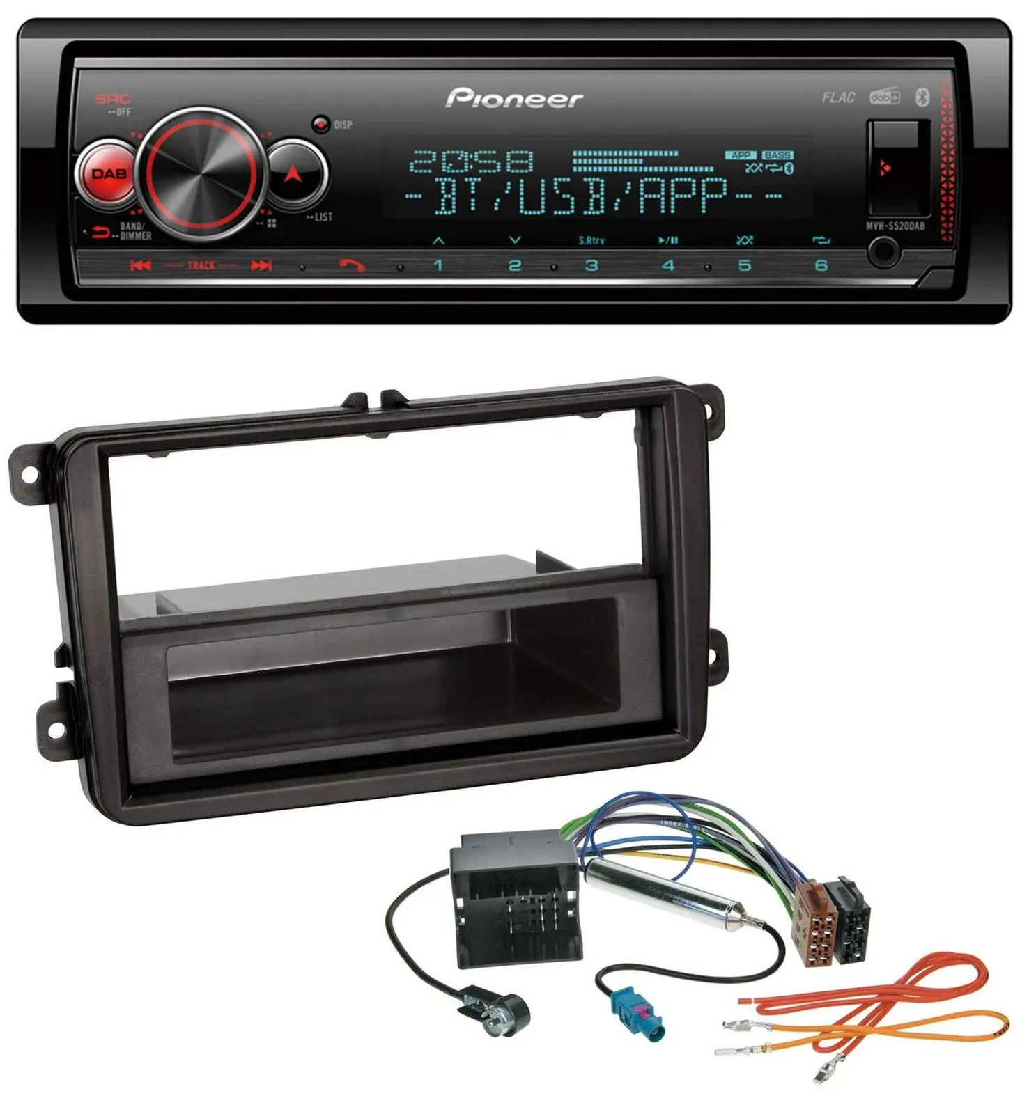 Pioneer Bluetooth USB MP3 DAB Autoradio für VW Amarok, Beetle, EOS (ab 06)