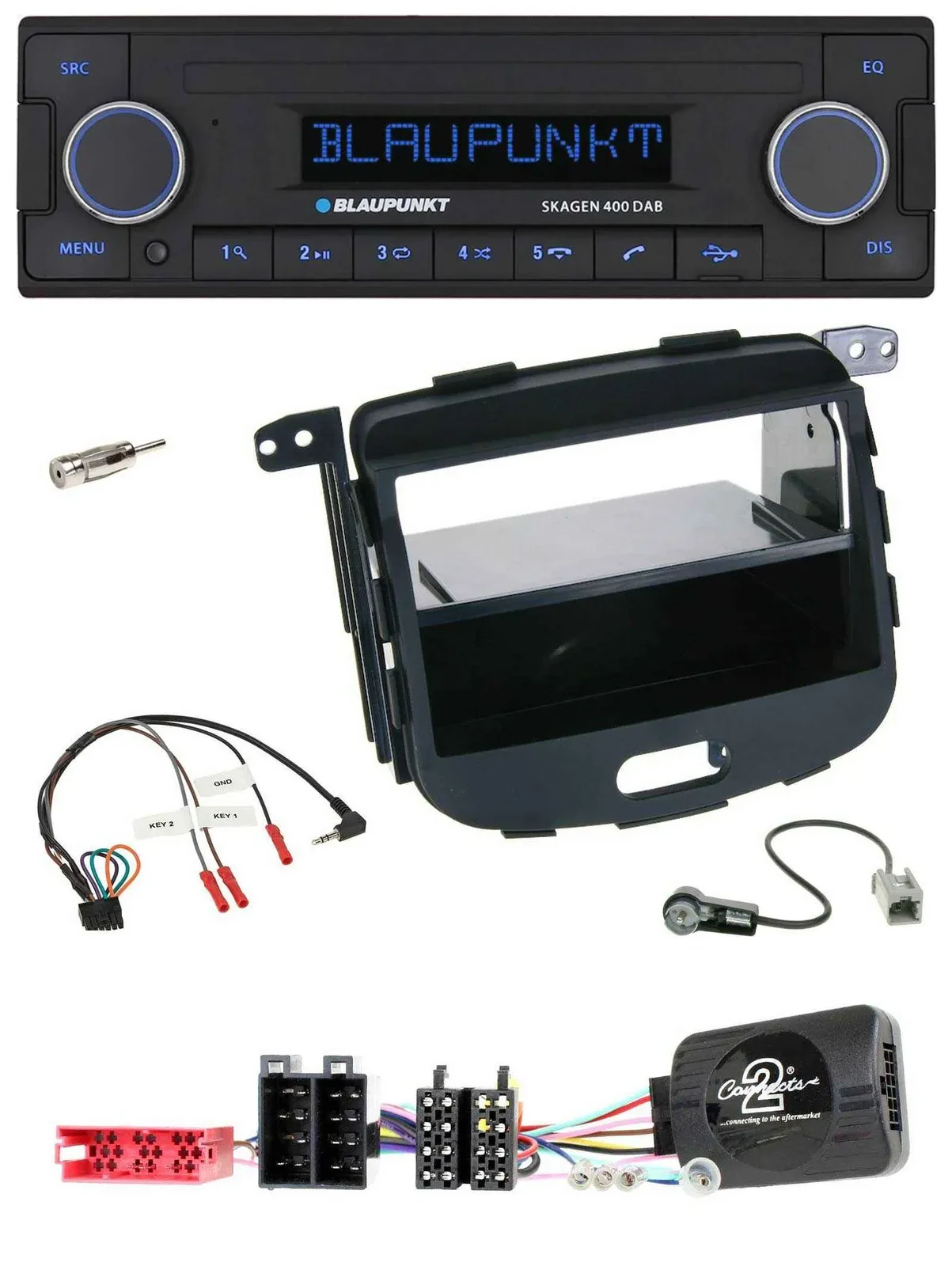Blaupunkt DAB USB Bluetooth Lenkrad Autoradio für Hyundai i10 09-13 schwarz Rubb