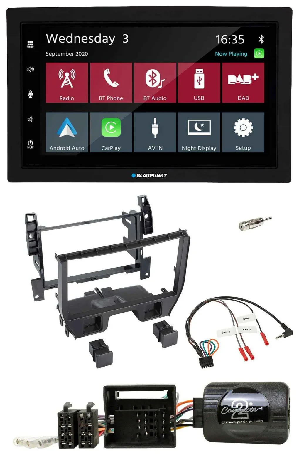Blaupunkt 2DIN Lenkrad USB Bluetooth DAB Autoradio für Citroen C3 2010-2014