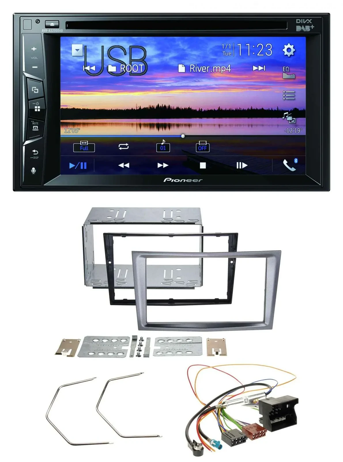 Pioneer Bluetooth 2DIN USB DVD DAB MP3 Autoradio für Opel Antara Astra H Zafira