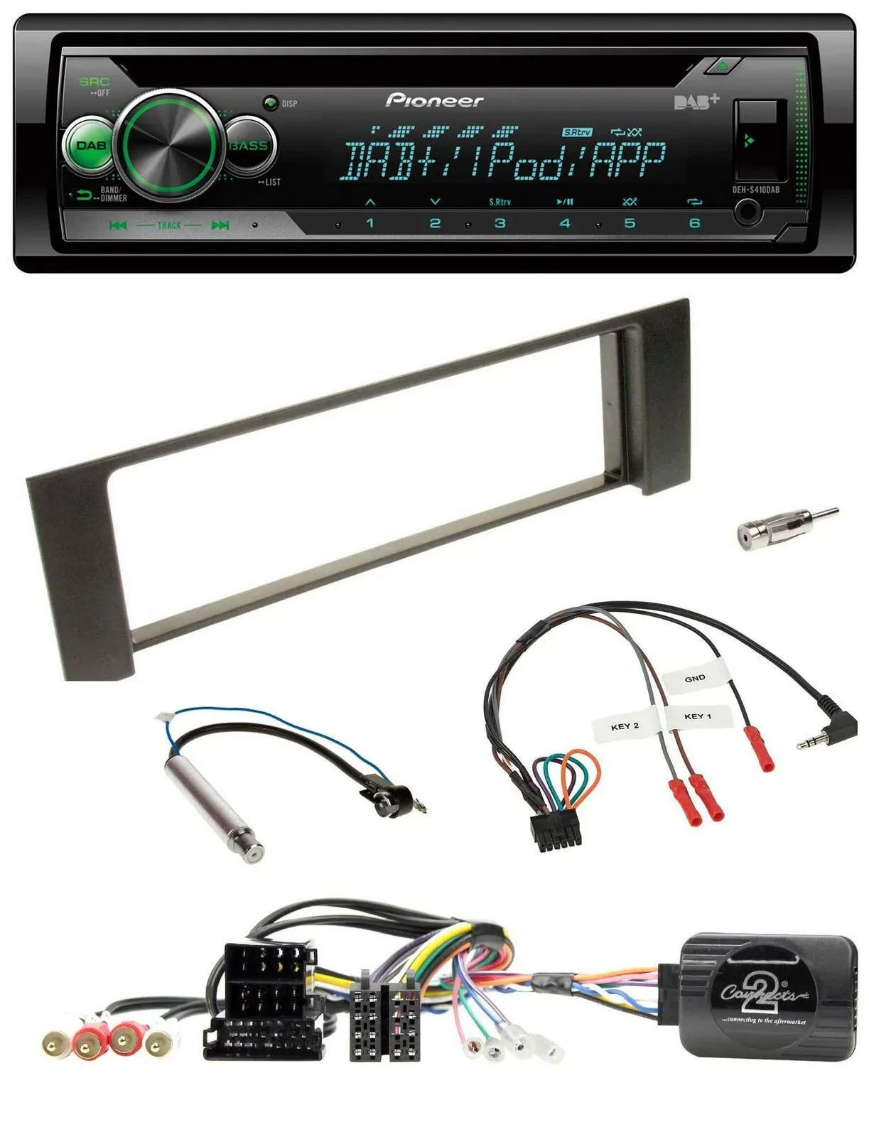 Pioneer USB MP3 DAB Lenkrad CD Autoradio für Audi A4 00-09 ISO Fakra teilaktiv