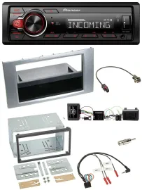 Автомагнитола Pioneer для Ford Kuga (2008–2012) Bluetooth, USB, DAB, поддержка управления с руля, серебристая