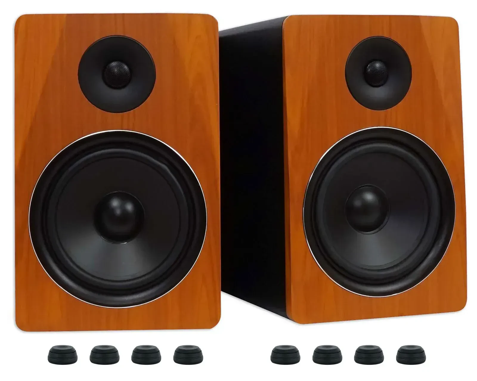 Активный студийный монитор Rockville APM8C Wood с аксессуарами (пара)