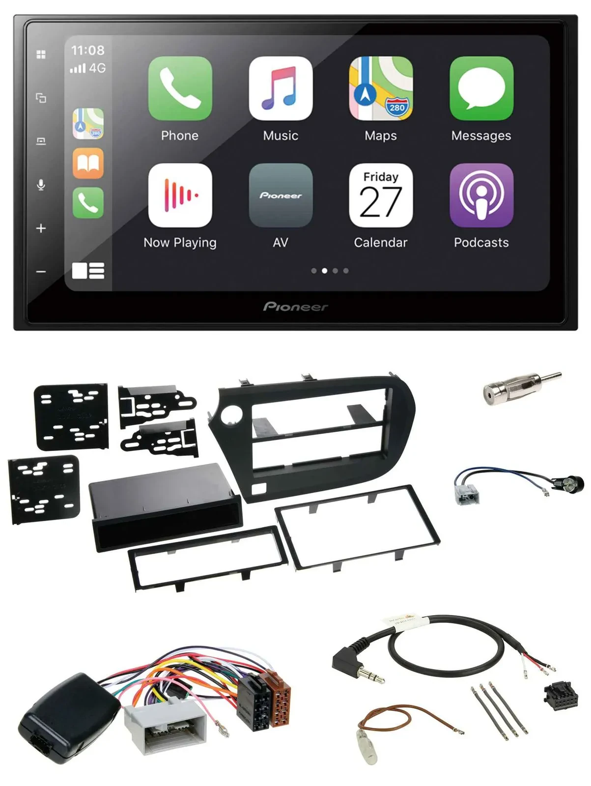 Pioneer Lenkrad Bluetooth DAB 2DIN USB Autoradio für Honda Insight ZE2 2009-2013