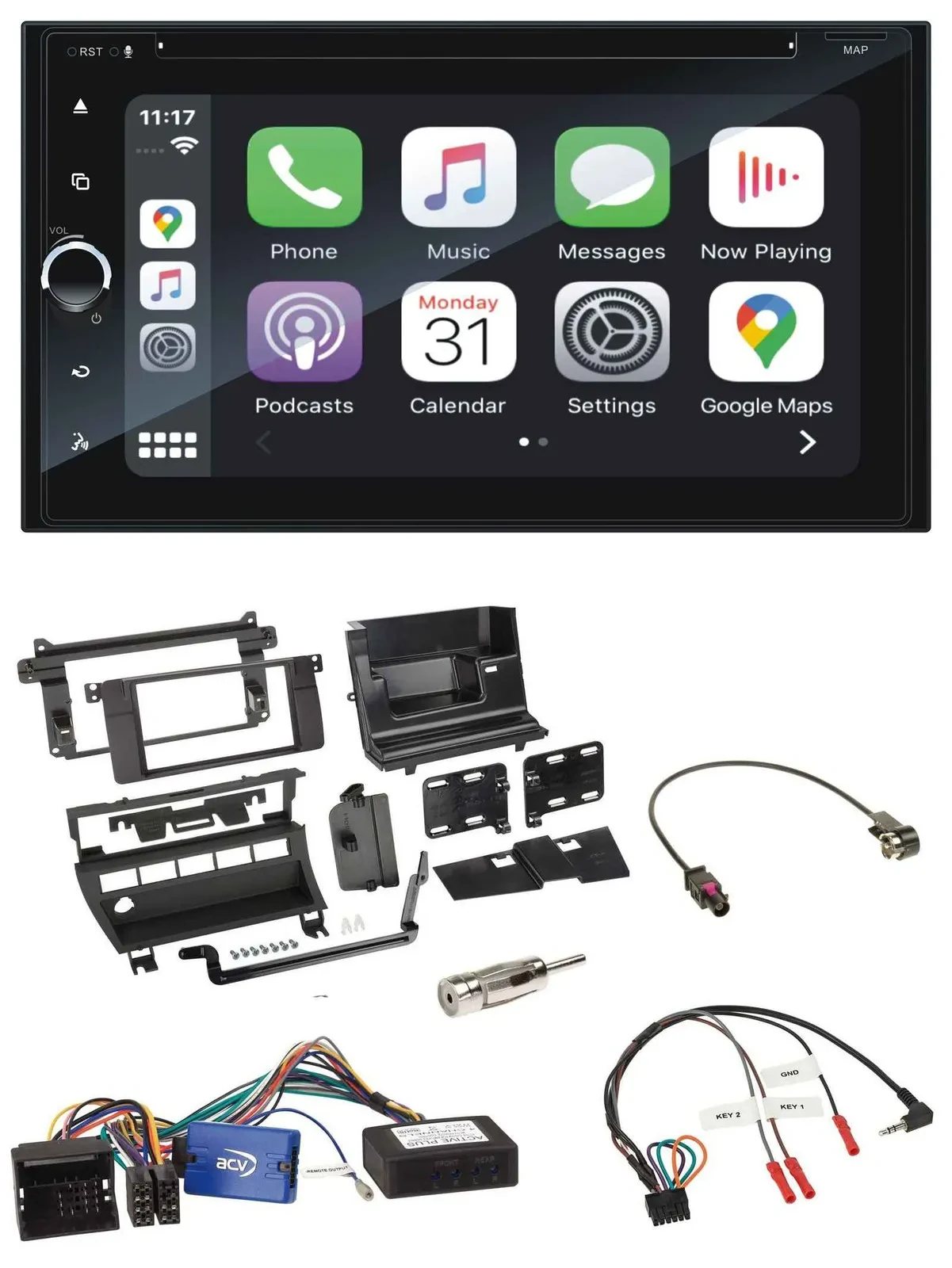 Blaupunkt DAB Lenkrad TMC Bluetooth USB 2DIN Navigation für BMW 3er 02-06 E46 5