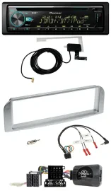 Автомагнитола Pioneer CD/USB/DAB MP3 для Alfa Romeo GT/147 2007–2010 серебристо-серая с поддержкой управления на руле