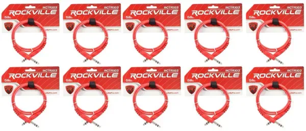 Коммутационный кабель Rockville RCTR103R Red 0.9 м (10 штук)