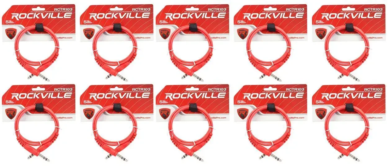 Коммутационный кабель Rockville RCTR103R Red 0.9 м (10 штук)