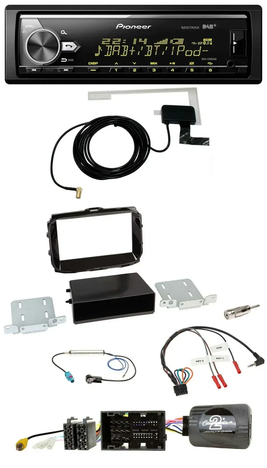 Pioneer Bluetooth DAB USB Lenkrad Autoradio für Alfa Giulietta 13-21 piano-schwa