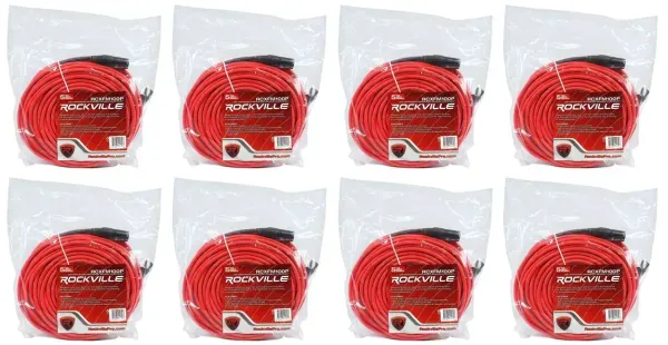 Микрофонный кабель Rockville RCXFM100P-R Red 30.5 м (8 штук)