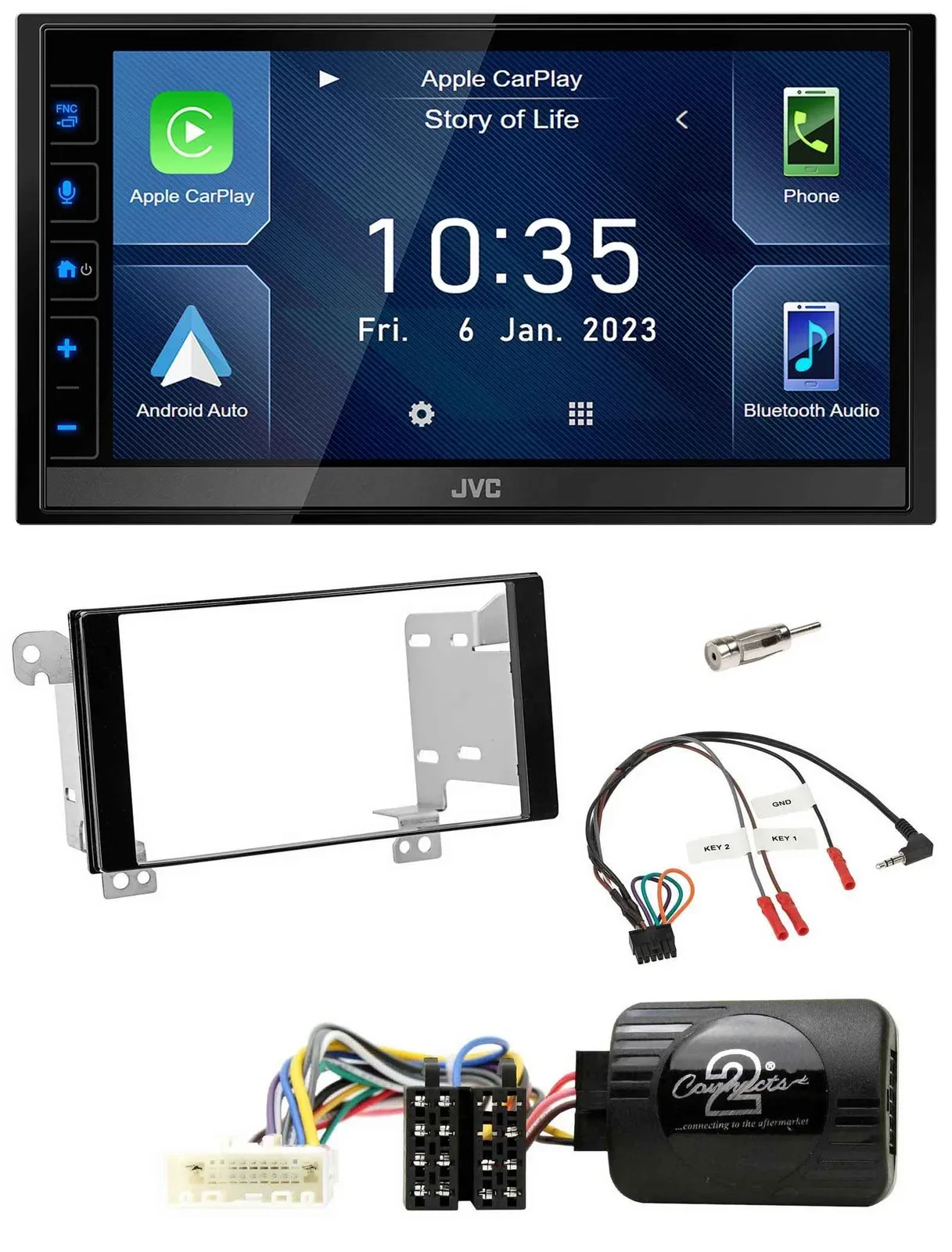 JVC DAB Bluetooth Lenkrad USB 2DIN Autoradio für Subaru ForesterSJ Impreza XV