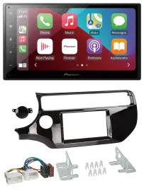 Автомагнитола Pioneer 2DIN, USB, MP3, DAB, Bluetooth для Kia Rio UB (с 2015), черный глянец (piano black)