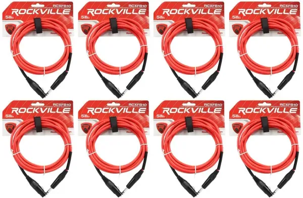 Коммутационный кабель Rockville RCXFB10R Red 3 м (8 штук)