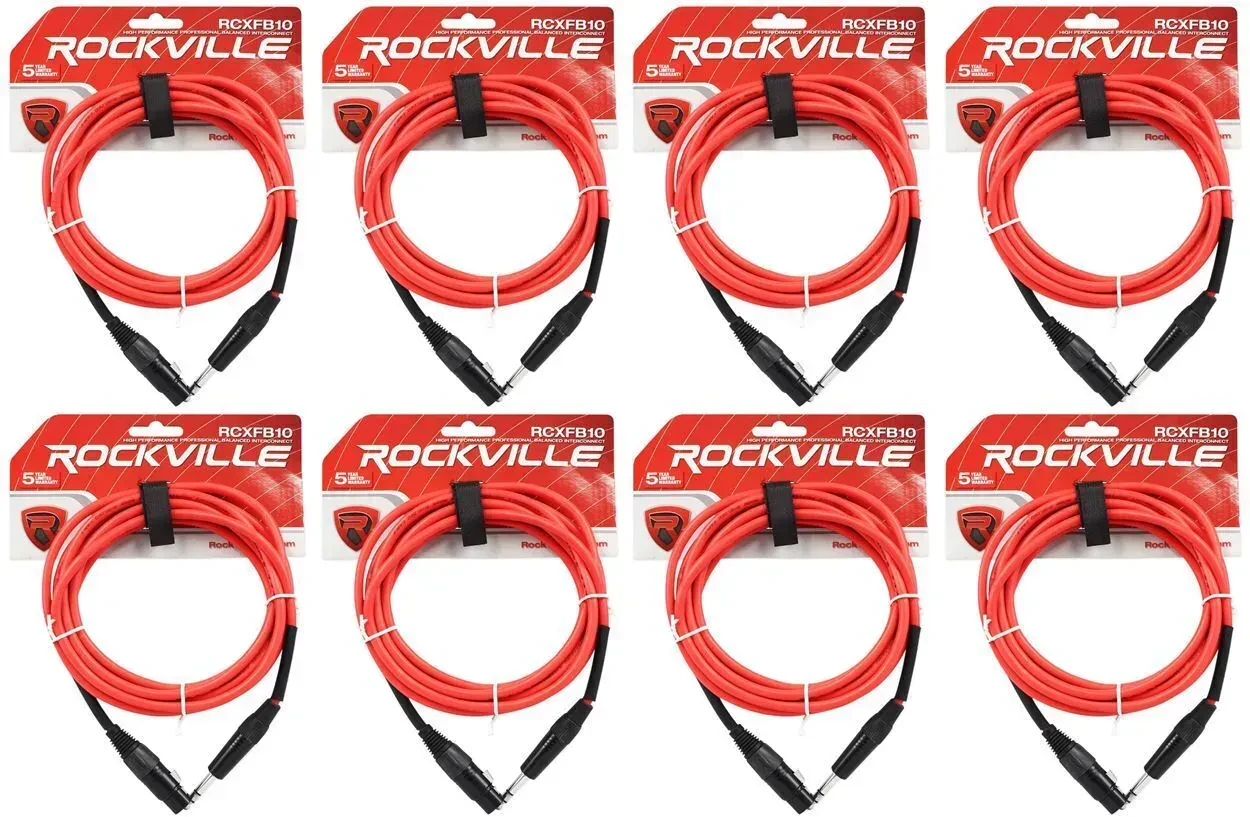 Коммутационный кабель Rockville RCXFB10R Red 3 м (8 штук)