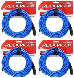 Коммутационный кабель Rockville RCXMB30-BL Blue 9.1 м (4 штуки)