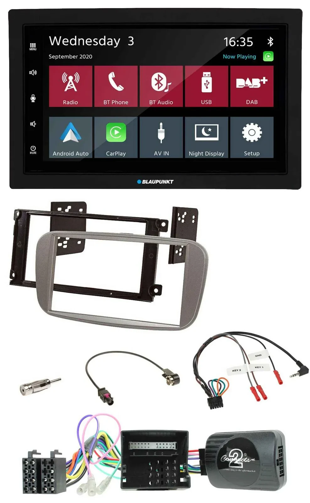 Автомагнитола Blaupunkt 2DIN DAB, Bluetooth, USB для Ford Mondeo/S-Max (2007–2014), поддержка управления на руле