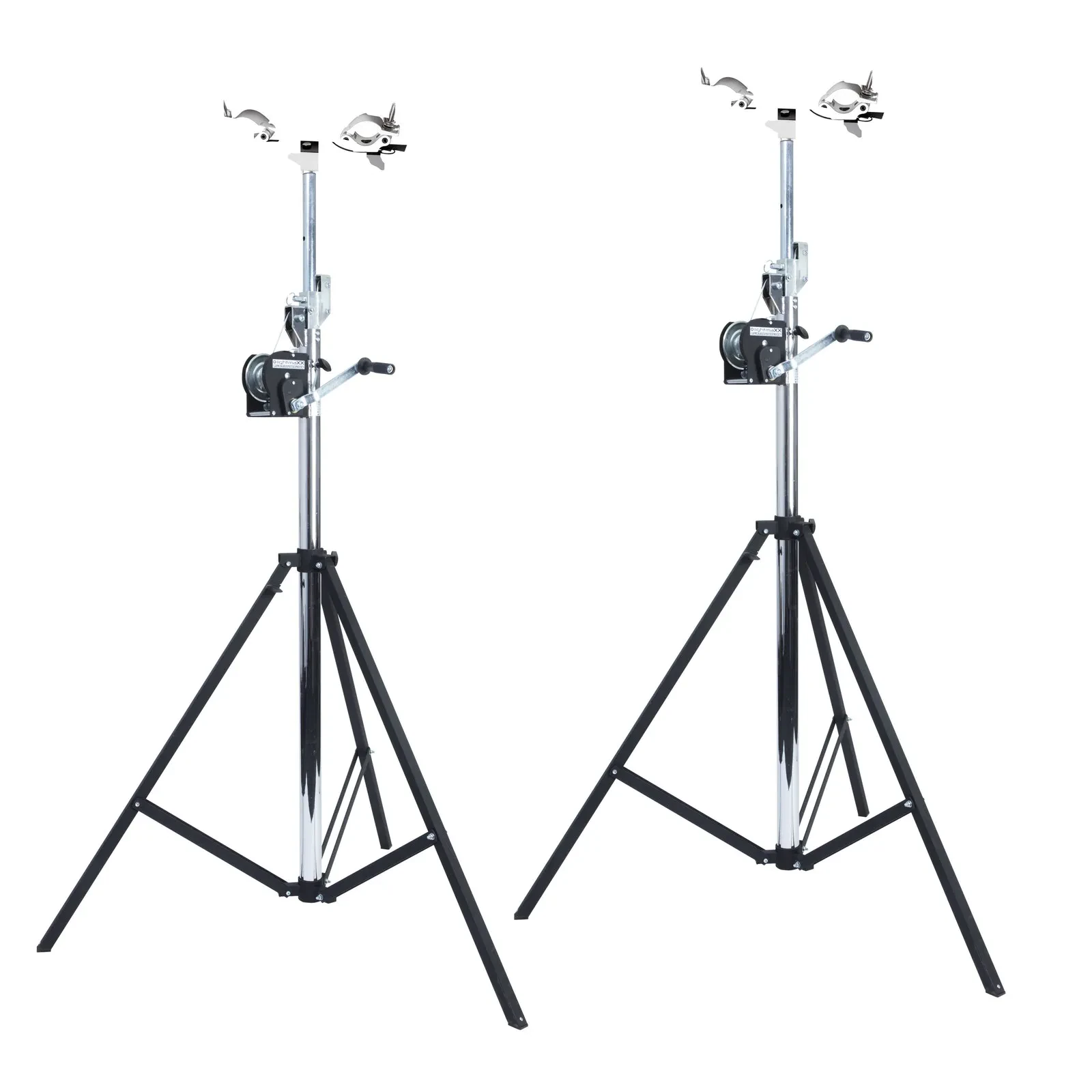 LS-4000 PRO Kurbelstativ Set 4m 85kg Belastbarkeit Stahl 3 Ausleger 2er Set