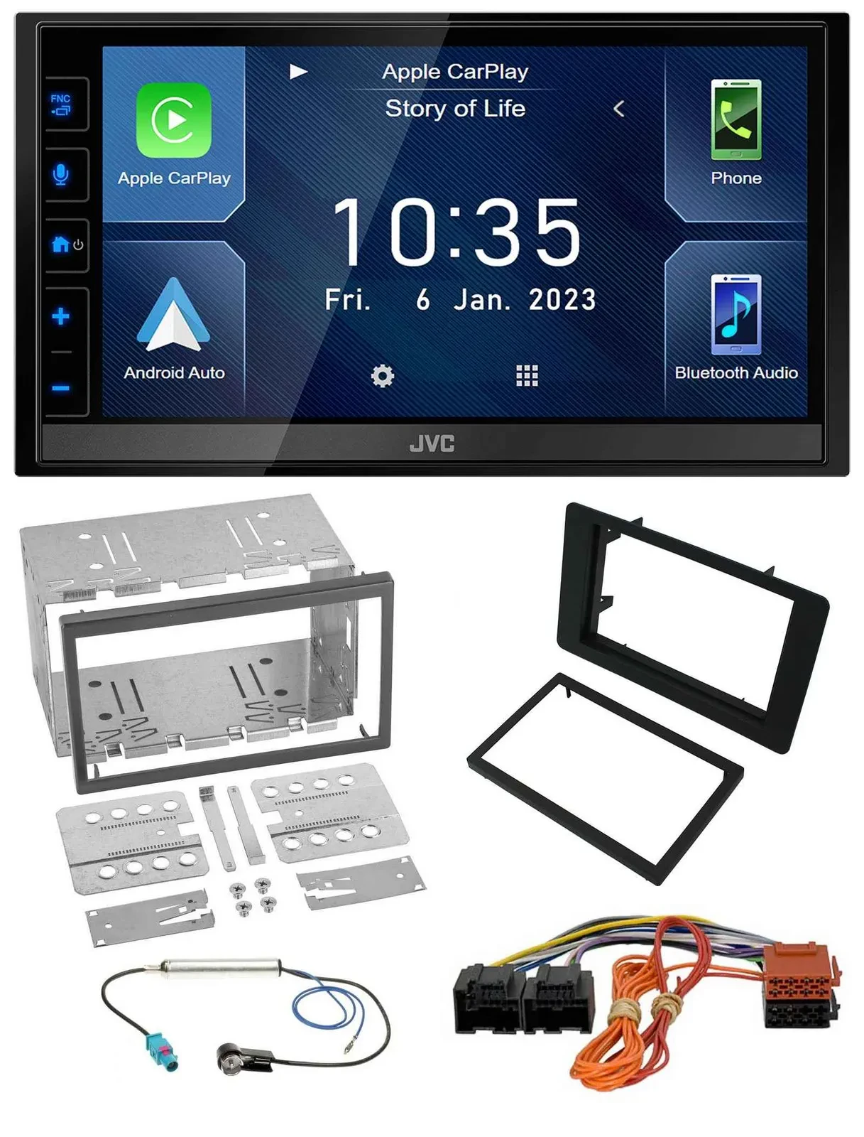 JVC DAB Bluetooth MP3 USB 2DIN Autoradio für Saab 9-5 YS3E Facelift 2005-2011
