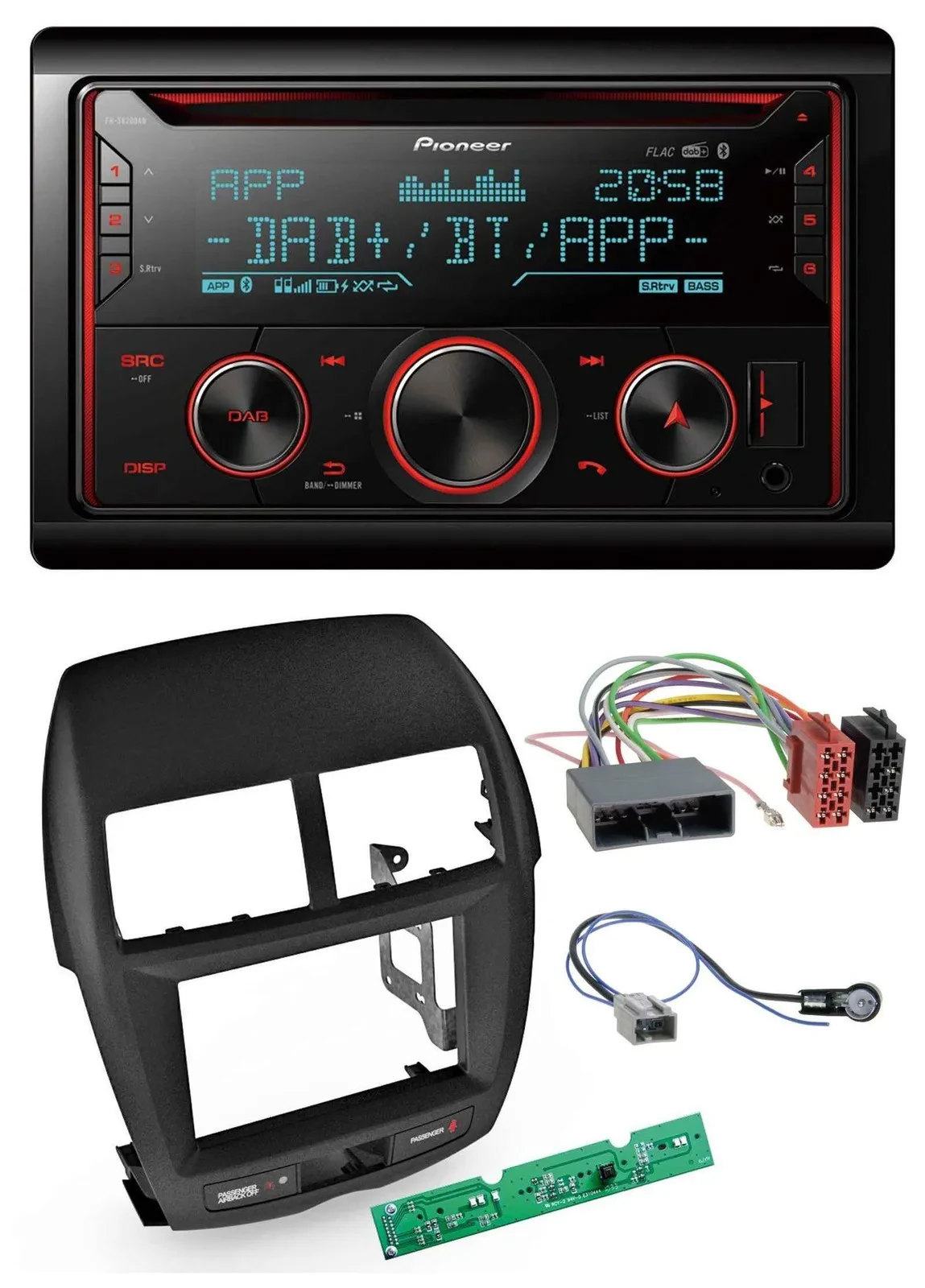 Автомагнитола для Mitsubishi ASX Pioneer 2DIN DAB, CD, MP3, Bluetooth, USB (2010–2014)