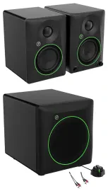 Pair Mackie CR4.5 4.5" Powered Studio Monitors w/Tone Control+8" Subwoofer