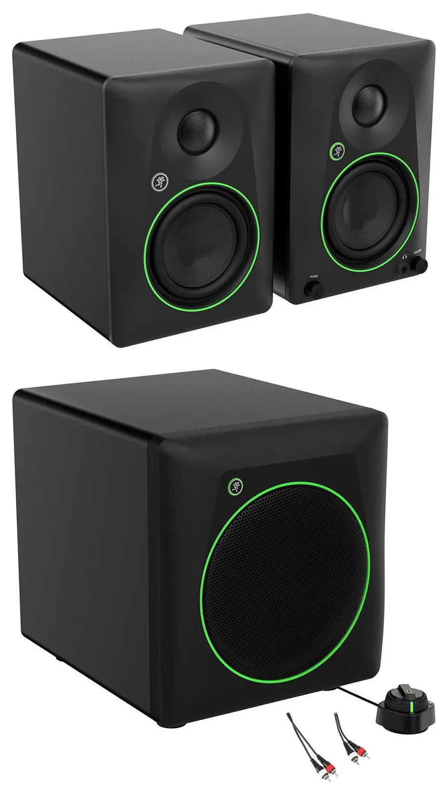 Pair Mackie CR4.5 4.5" Powered Studio Monitors w/Tone Control+8" Subwoofer