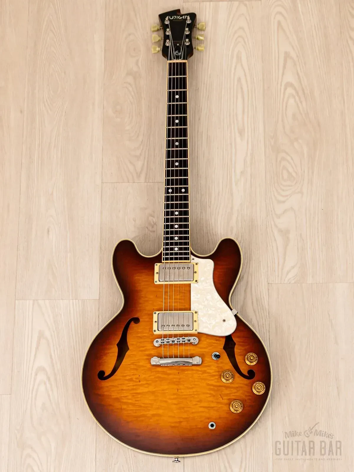 Электрогитара полуакустическая FGN MSA-HP Masterfield Semi-Hollow HH Sunburst w/case Japan 2007