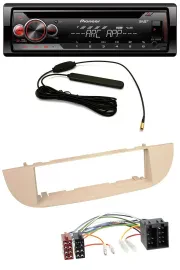 Автомагнитола Pioneer CD/USB/AUX/DAB/MP3 для Fiat 500 (с 2007) перламутрово-серая/бежевая