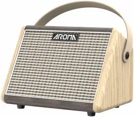 Комбоусилитель для акустической гитары AROMA AG-15AML 2-канальный, портативный, аккумулятор 2200 мА·ч, эффекты: reverb и delay