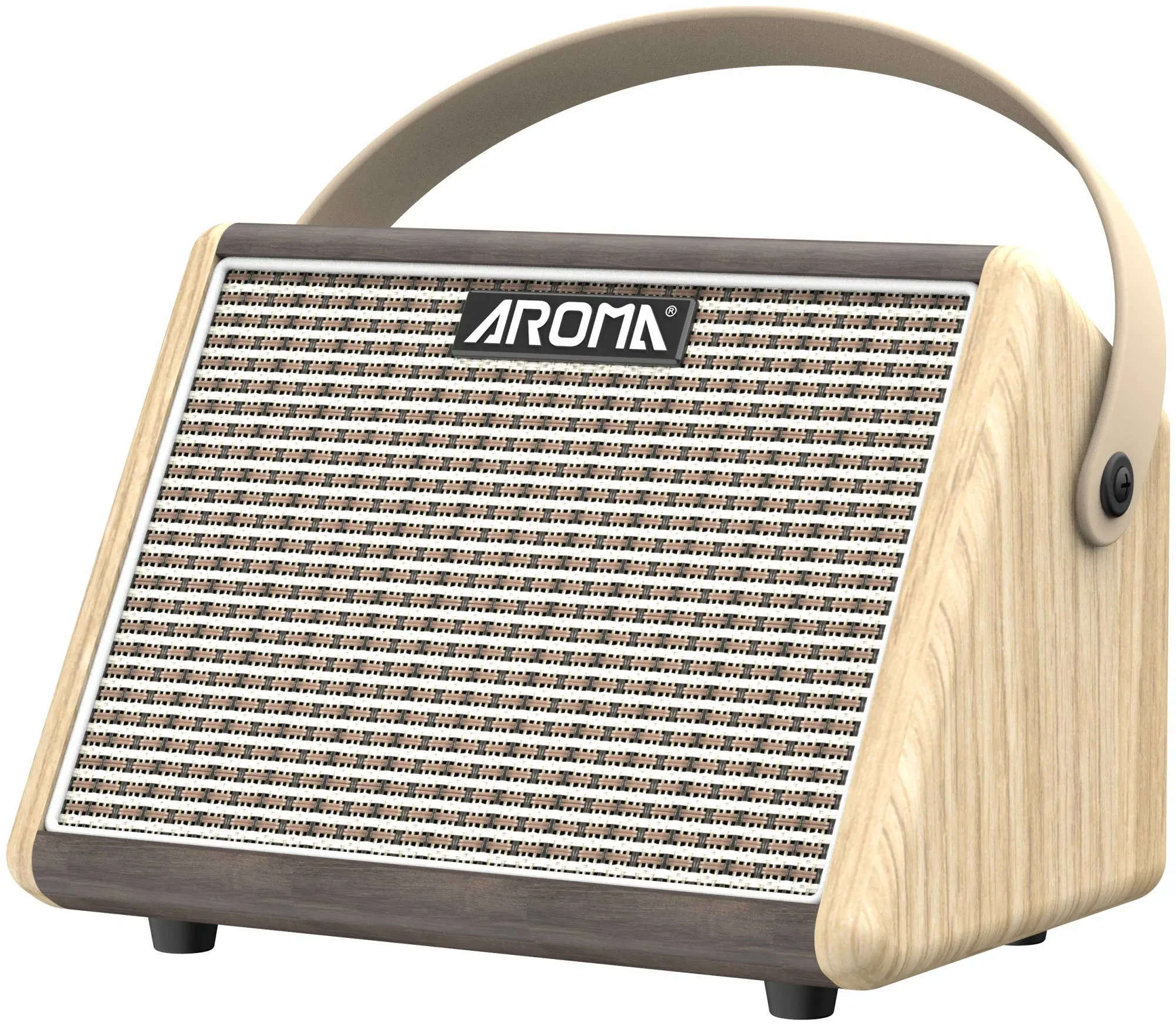 Комбоусилитель для акустической гитары AROMA AG-15AML 2-канальный, портативный, аккумулятор 2200 мА·ч, эффекты: reverb и delay