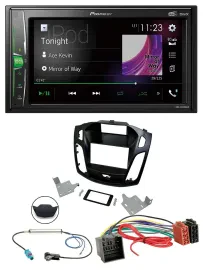 Автомагнитола Pioneer 2-DIN MP3 DAB USB Bluetooth для Ford Focus (с 2018), черный