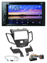Pioneer Bluetooth 2DIN USB DVD DAB MP3 Autoradio für Ford Fiesta 10-17 schwarz