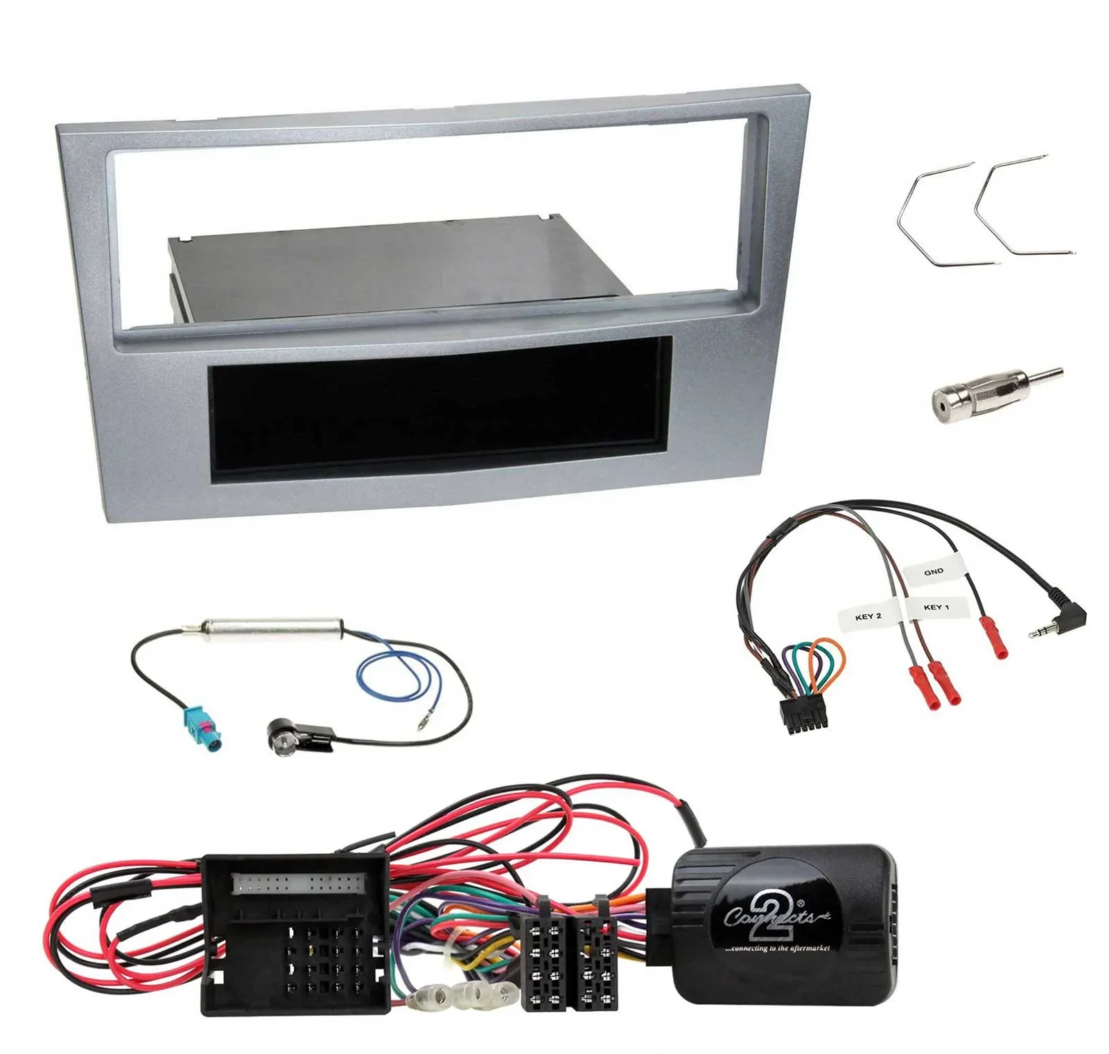 Radioset Lenkradadapter DIN Autoradio für Opel Corsa D matt-chrom 09-14