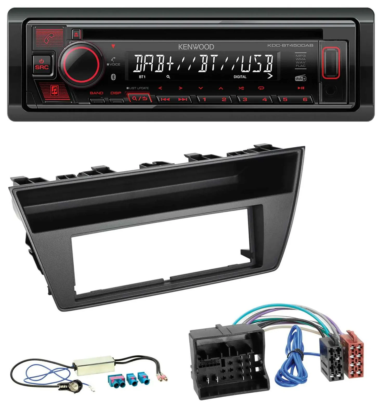 Kenwood MP3 CD USB Bluetooth DAB Autoradio für Skoda Fabia III (2014-2020)