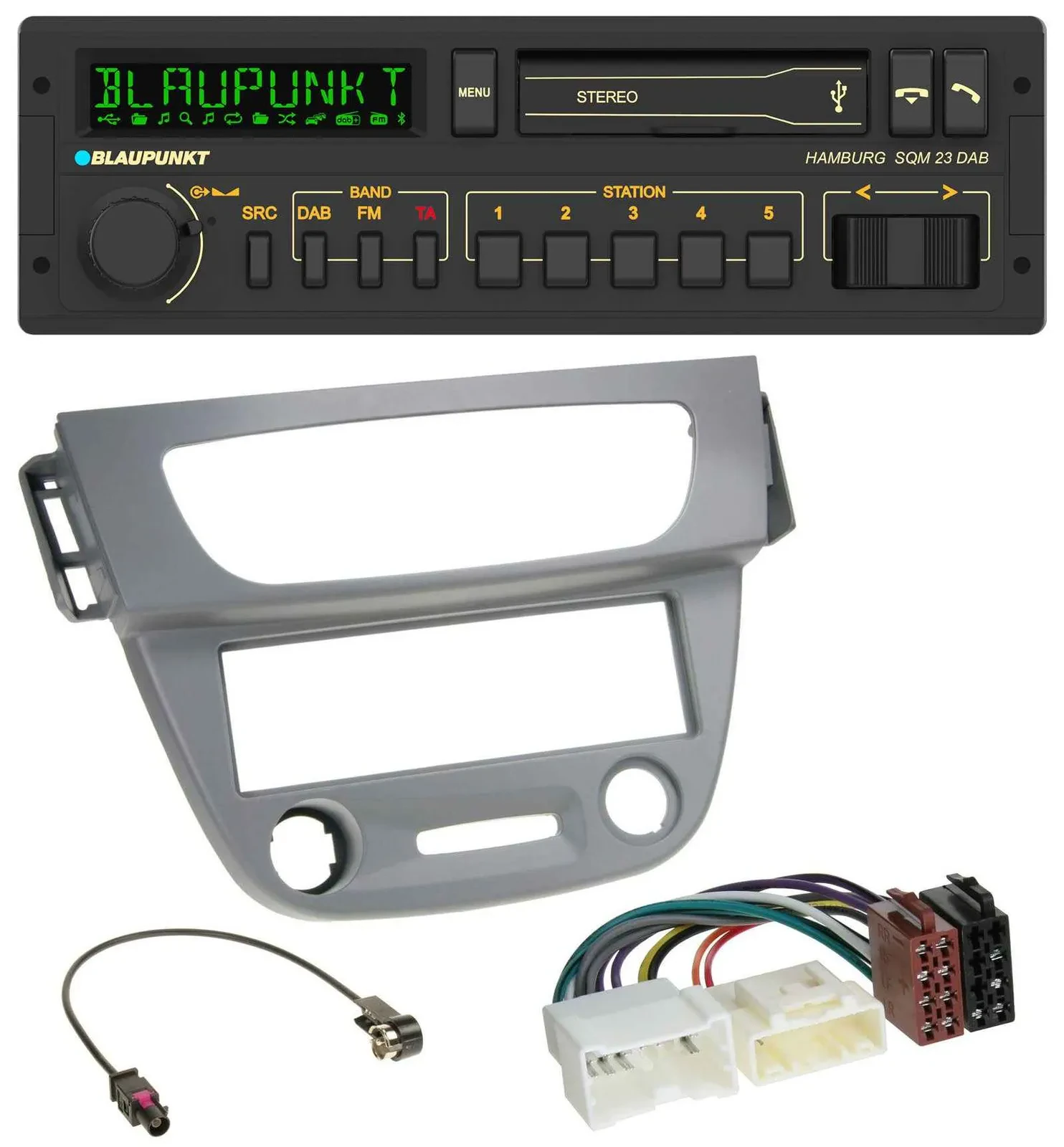 Blaupunkt USB DAB Bluetooth MP3 Autoradio für Renault Megane 3 (12-14) - grau