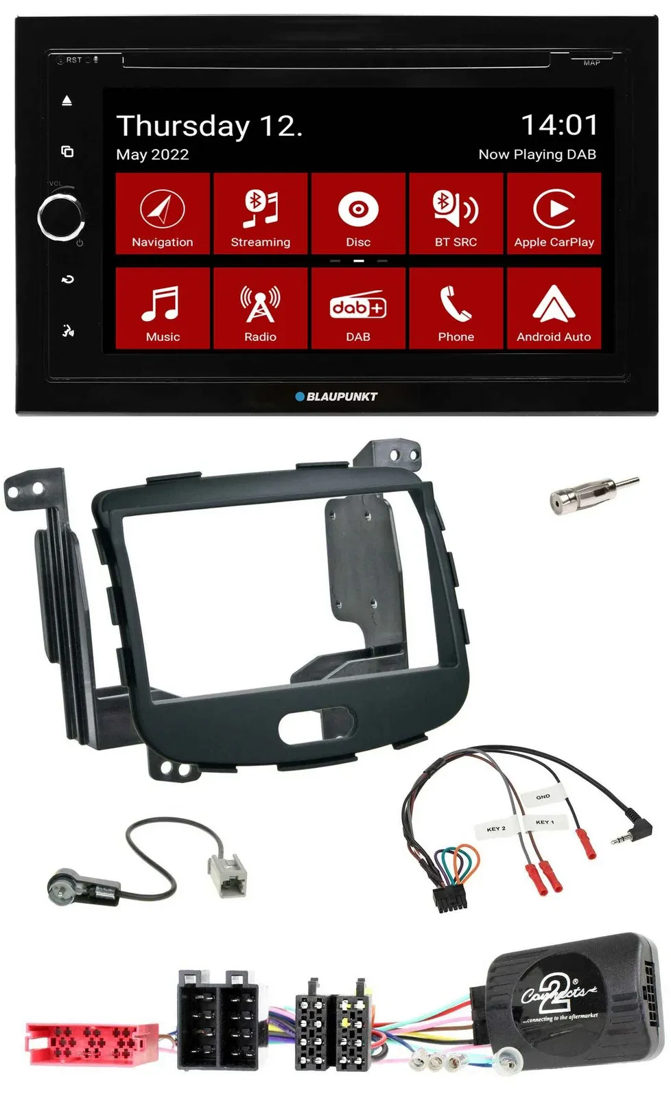 Blaupunkt Lenkrad DVD Bluetooth DAB 2DIN USB Autoradio für Hyundai i10 09-13 Rub