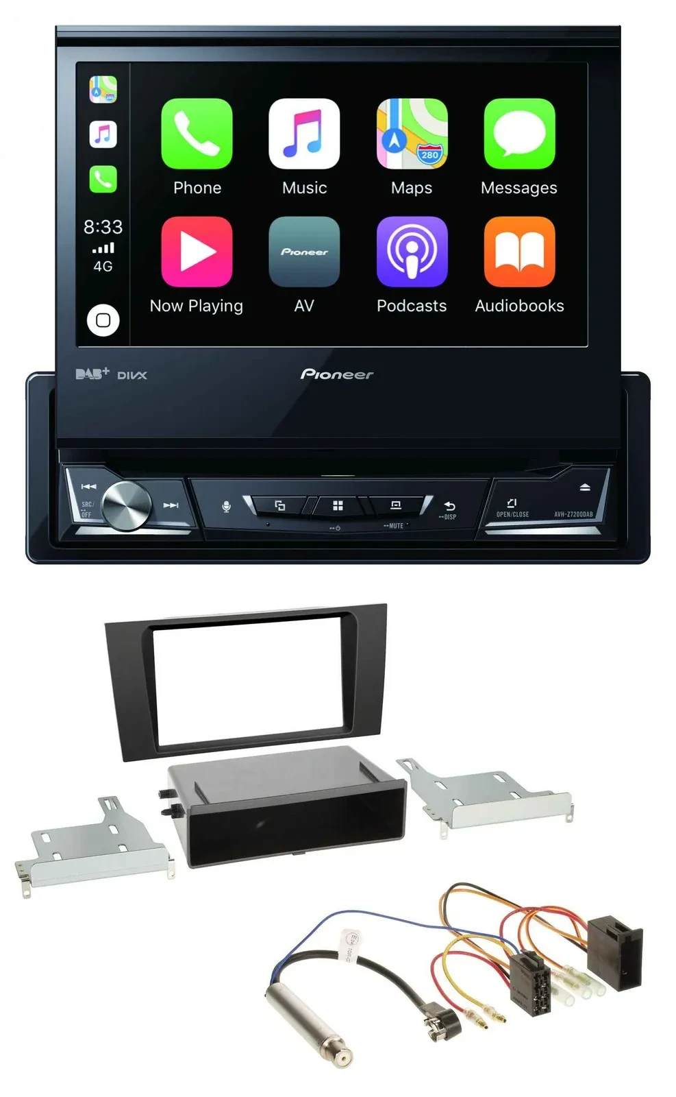 Pioneer DVD Bluetooth DAB USB MP3 Autoradio für Audi A4 (B5 1999-2001) Symphony