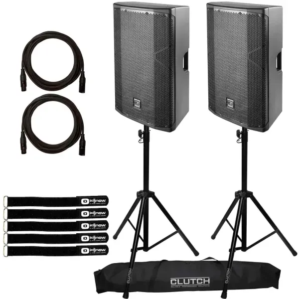 DAS Altea 715A Powered/Active 15" 2-Way Wireless Audio DJ PA Speakers Pair+Stan