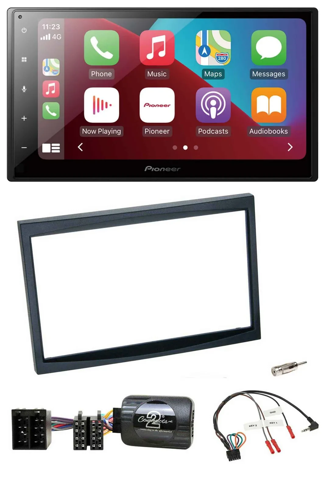 Pioneer USB Lenkrad DAB 2DIN Bluetooth Autoradio für Citroen C3 C2 Berlingo schw