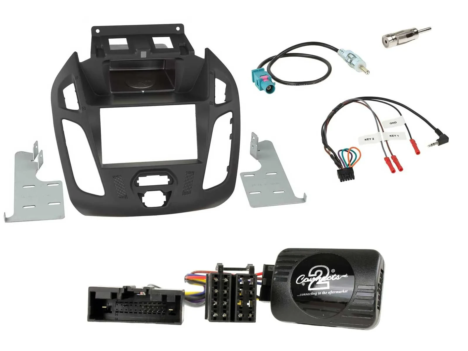 Einbauset Lenkradadapter Doppel DIN Autoradio für Ford Transit Connect 2013-2018