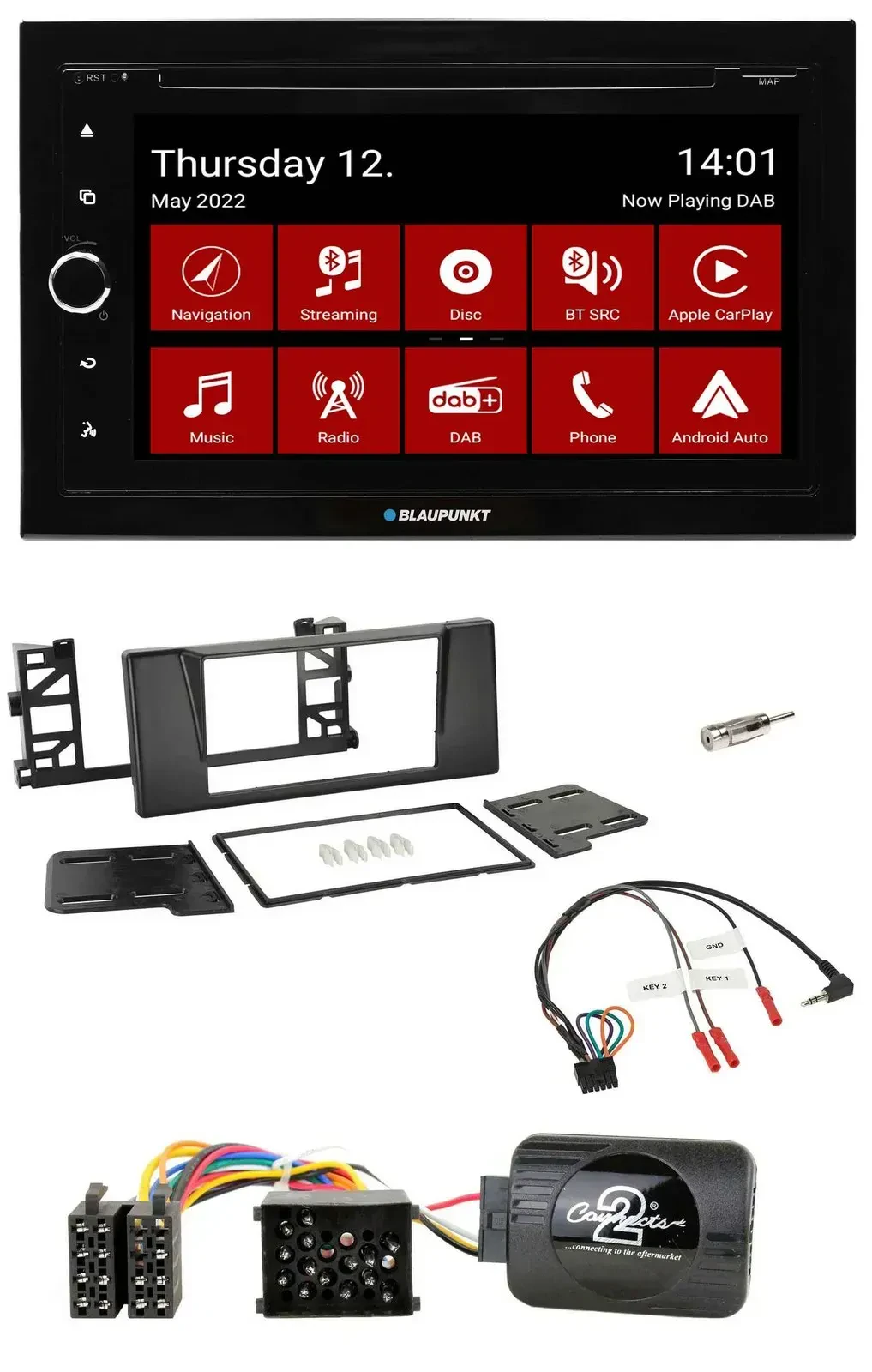 Blaupunkt 2DIN Lenkrad Bluetooth USB TMC DAB Navigation für BMW 5er E39 96-04 Ak