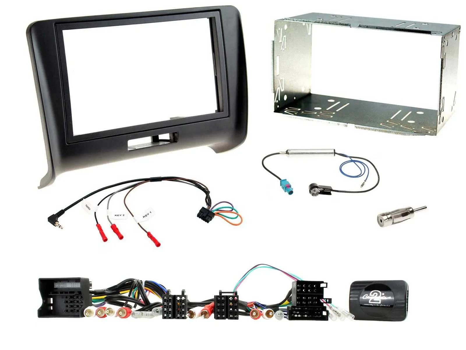 Radioset Lenkradadapter Doppel DIN Autoradio für Audi TT 2006-2014 Aktiv