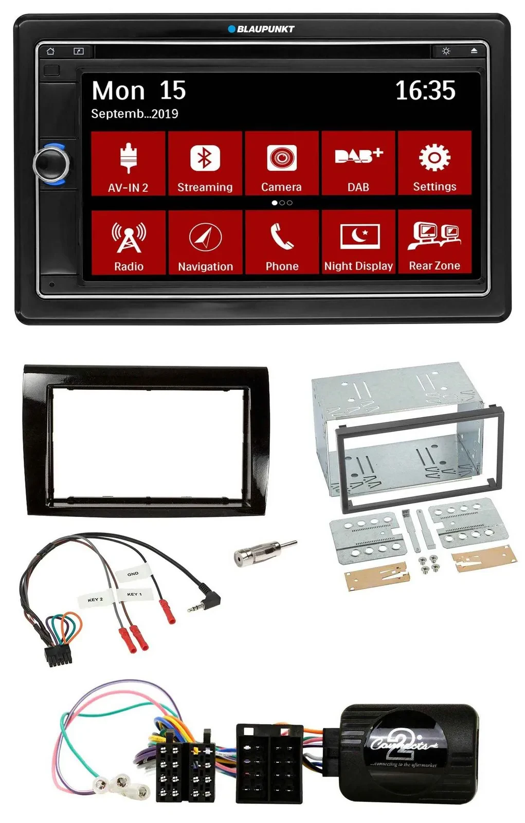Blaupunkt TMC USB Lenkrad Bluetooth DAB 2DIN Navigation für Fiat Bravo 2007-2014