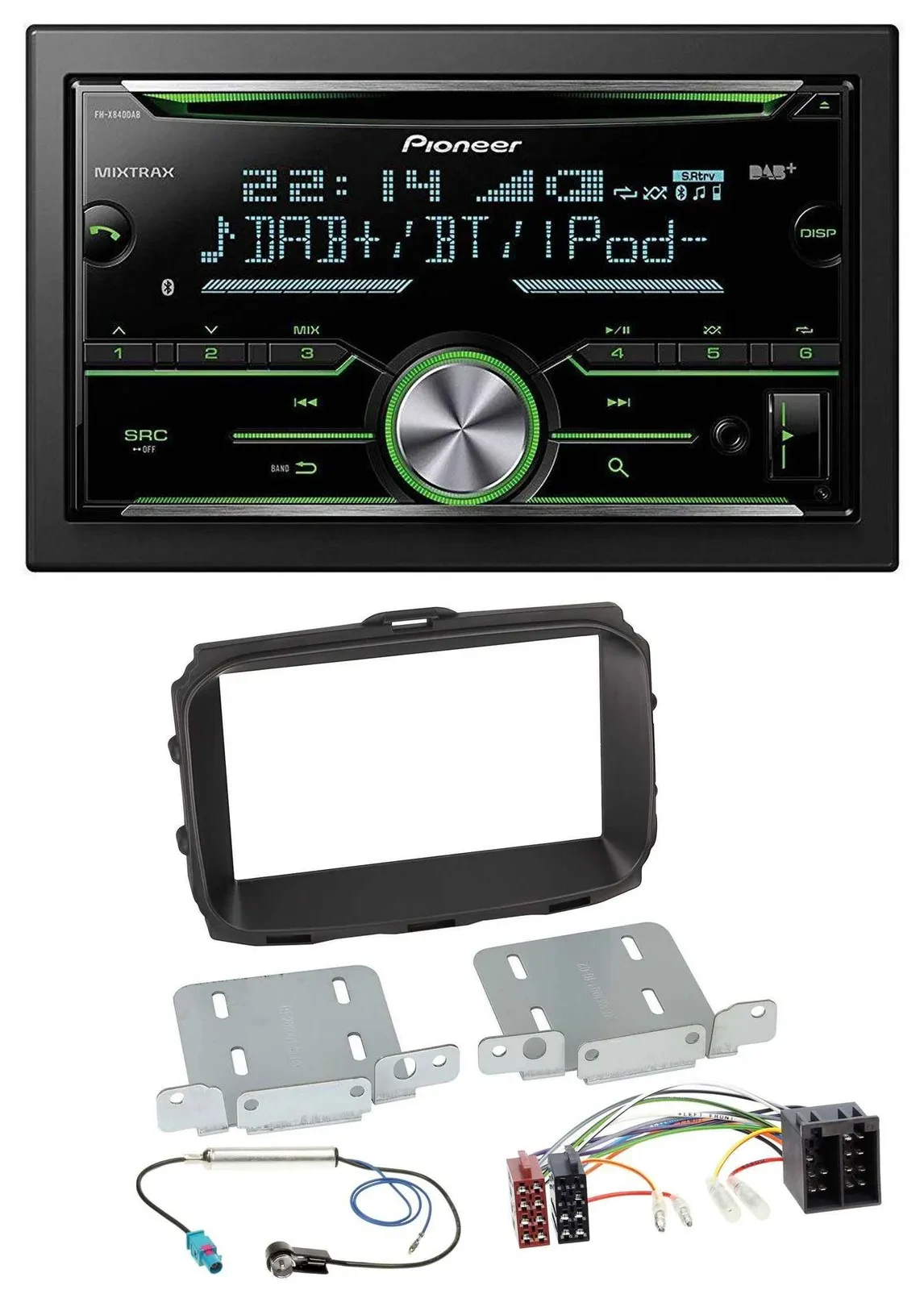 Автомагнитола для Alfa Romeo Giulietta 2013–2021 Pioneer 2DIN, Bluetooth, DAB, USB, CD, MP3, ISO