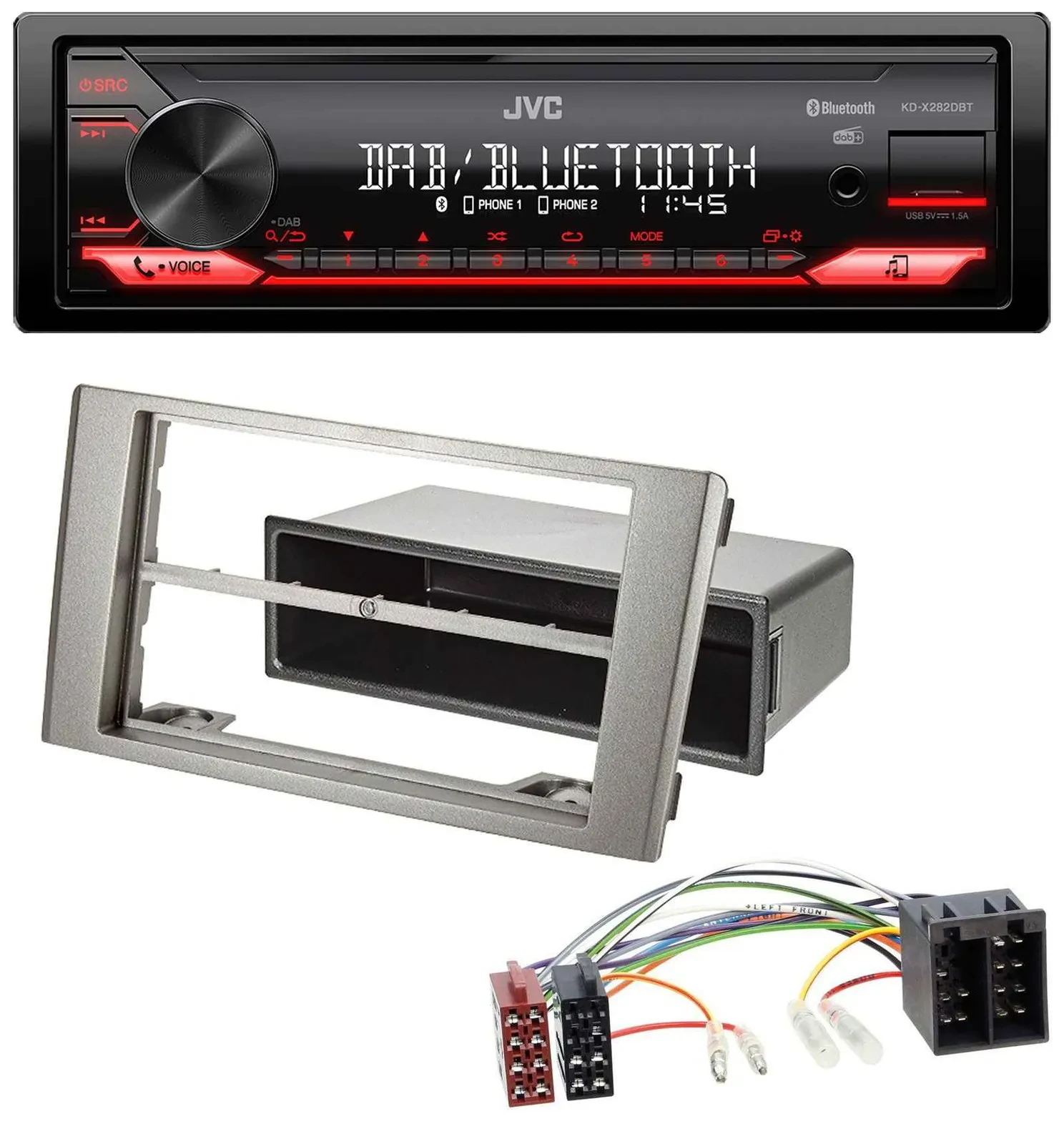 JVC Bluetooth USB DAB MP3 Autoradio für Iveco Daily (2006-2014) silber
