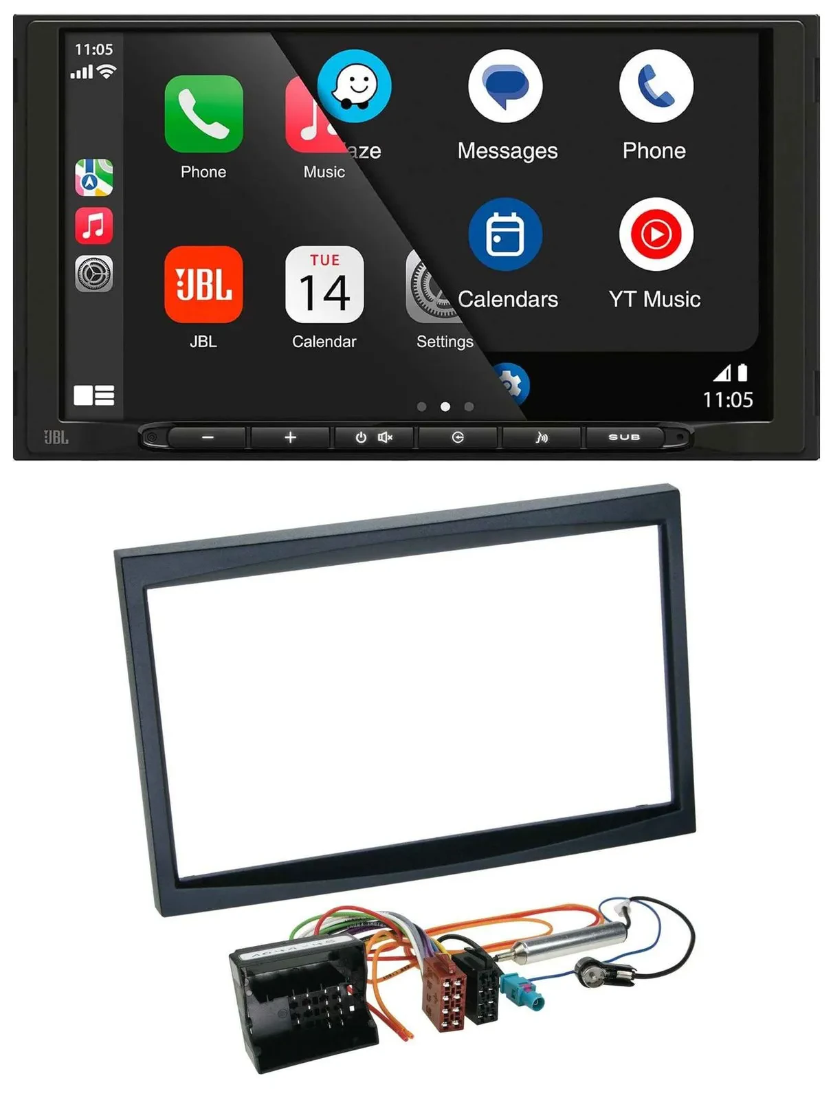 JBL USB 2DIN MP3 Bluetooth AUX Autoradio für Citroen C3 C2 Berlingo Jumpy schwar