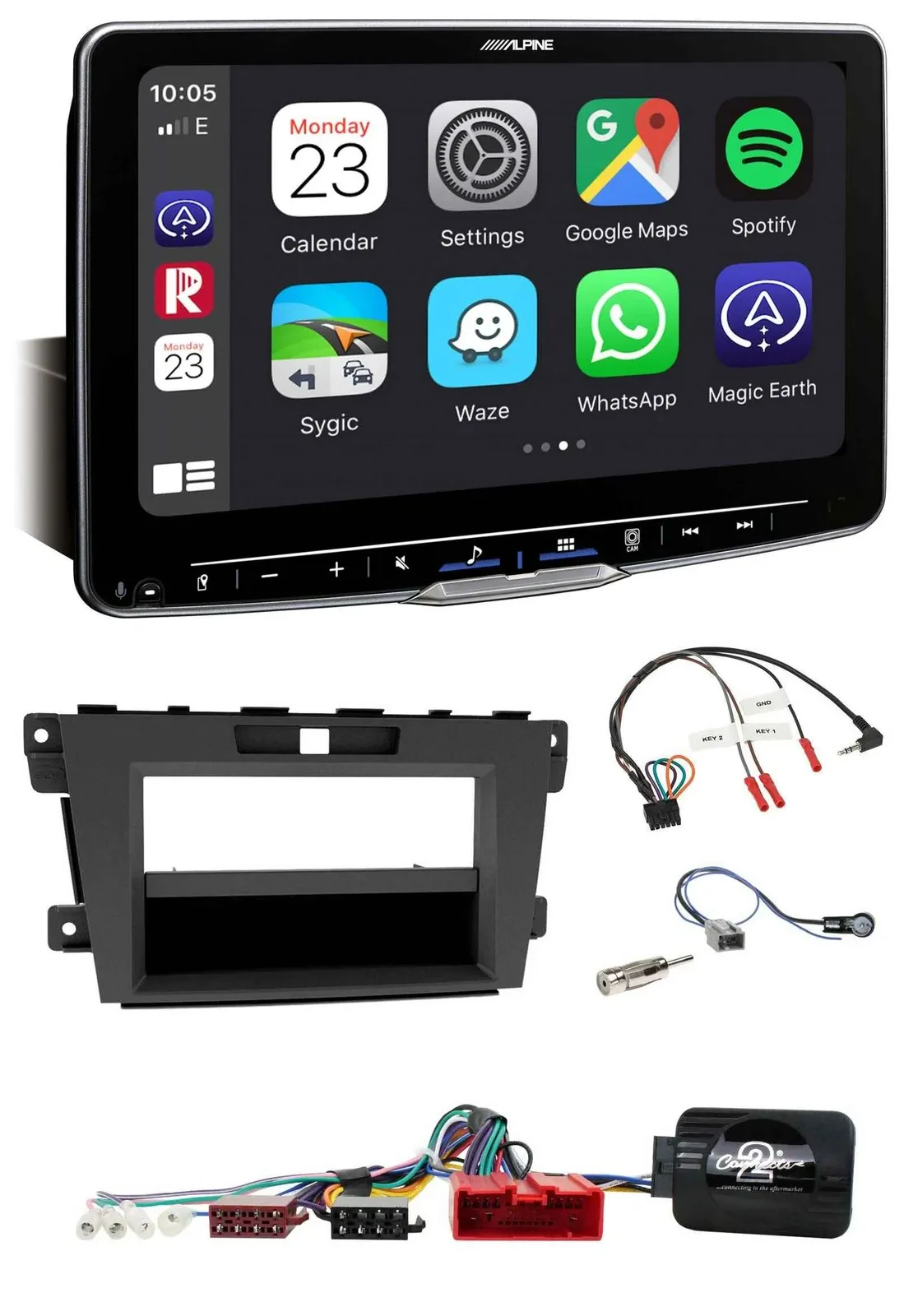 Автомагнитола Alpine Bluetooth USB DAB для Mazda CX-7 (2009–2013) с поддержкой кнопок на руле