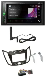 Pioneer MP3 DAB AUX 2DIN Bluetooth Autoradio für Ford C-Max (ab 10) braun
