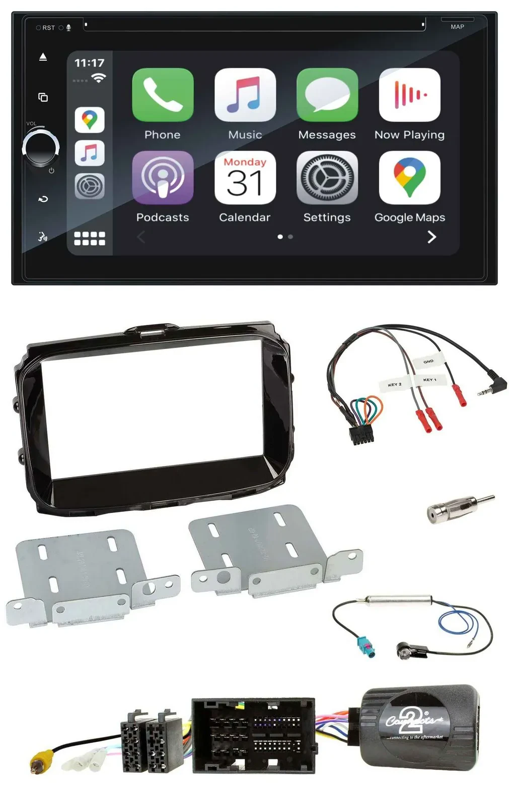 Blaupunkt DAB USB Bluetooth Lenkrad 2DIN TMC Navigation für Alfa Giulietta 2014-